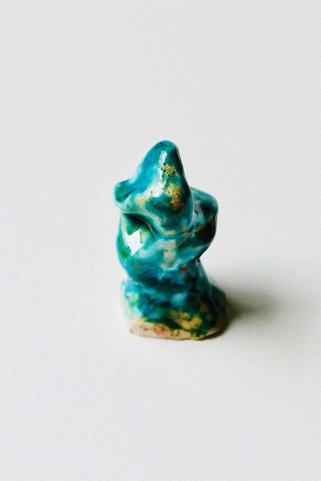 Ceramic knob, turquoise
