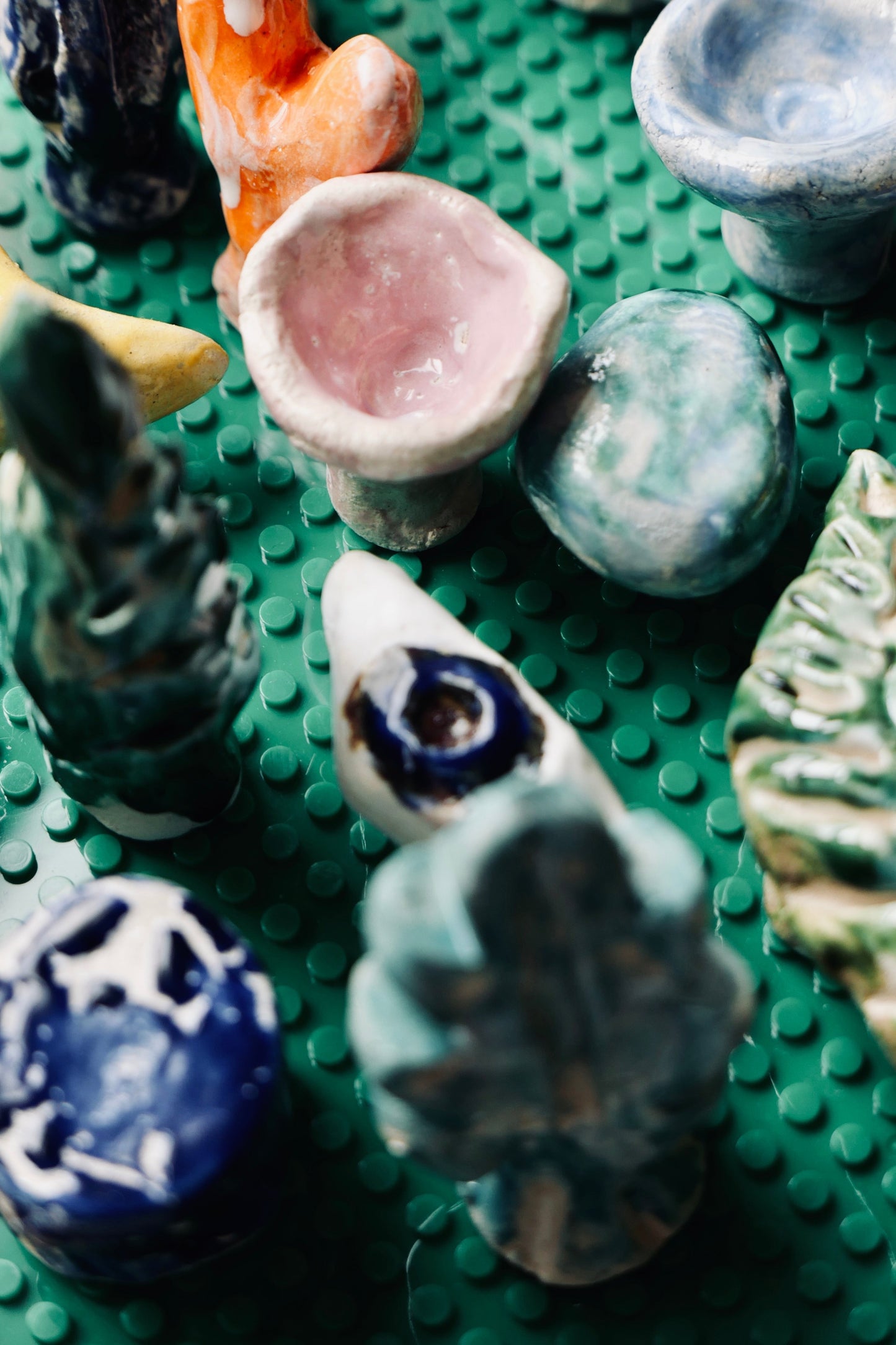 Ceramic knob, blue