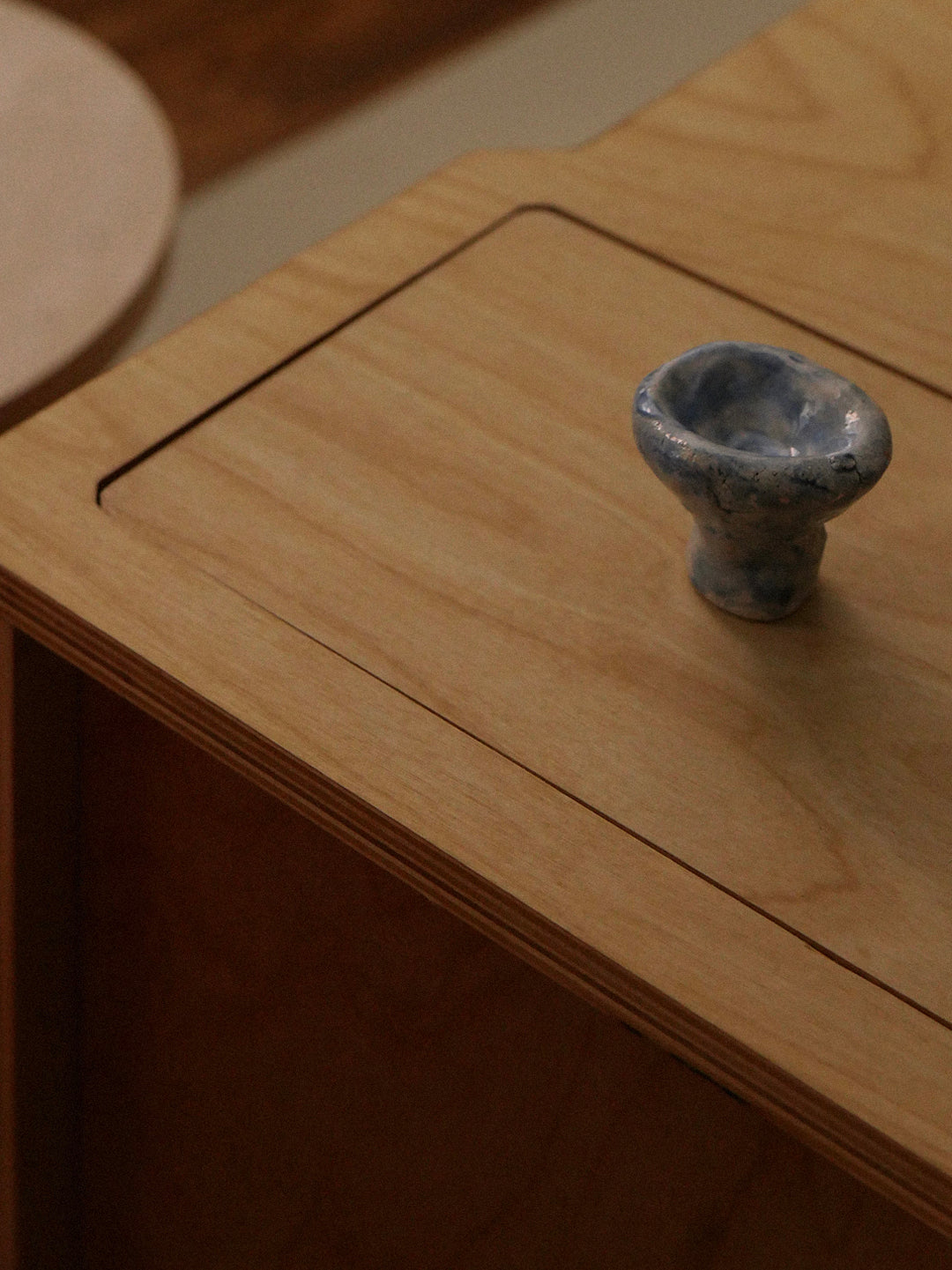 Ceramic knob, blue flower