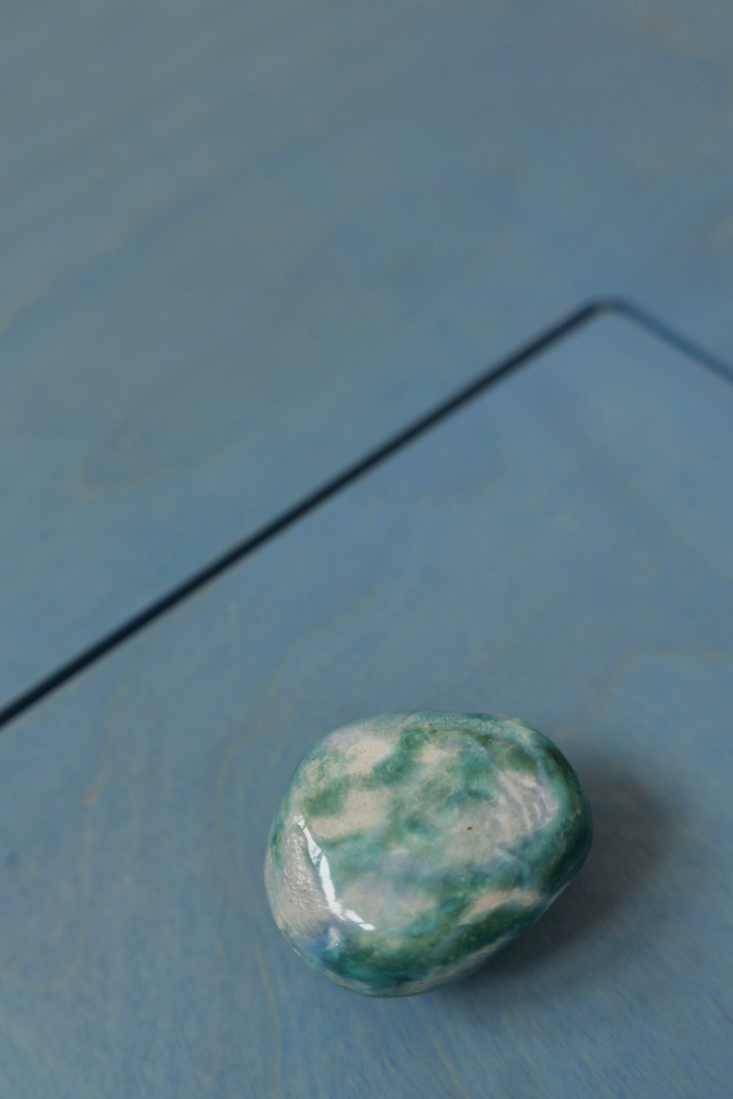Ceramic knob, blue / green