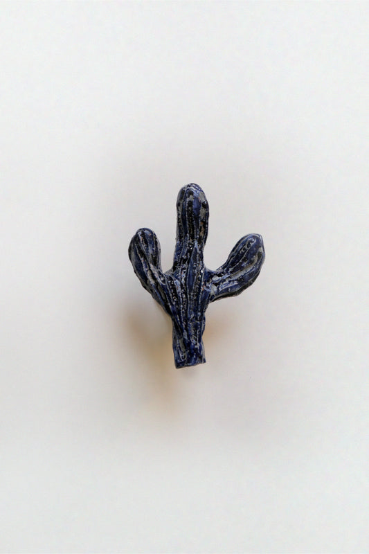 Ceramic Hook, Blue Cactus