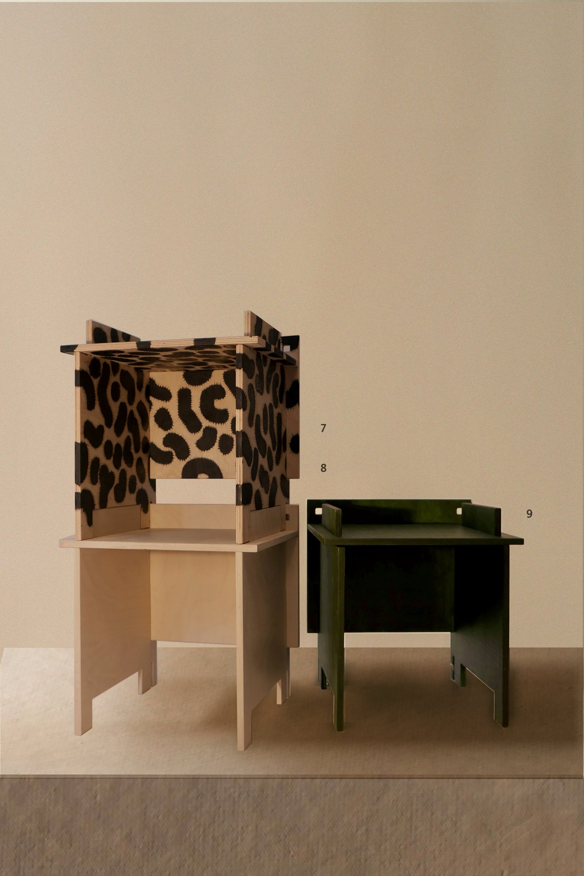 Kickapoo Studio Table Sky Side Table with Furry Caterpillar Print – House of RoRo