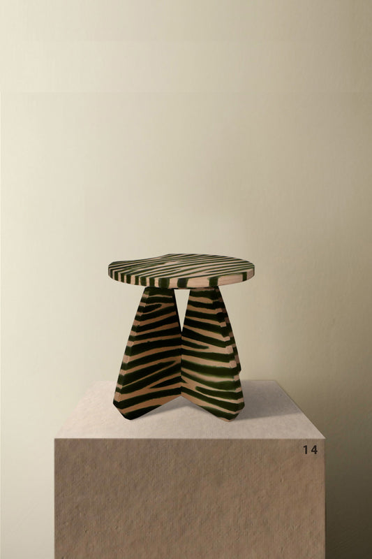 Riva Stool with Zebra Stripes