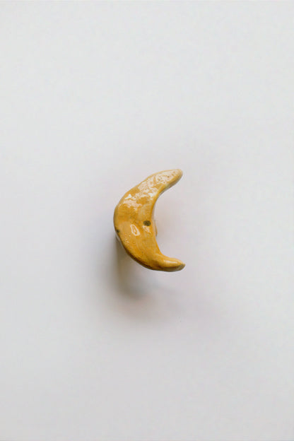 Ceramic knob, yellow moon