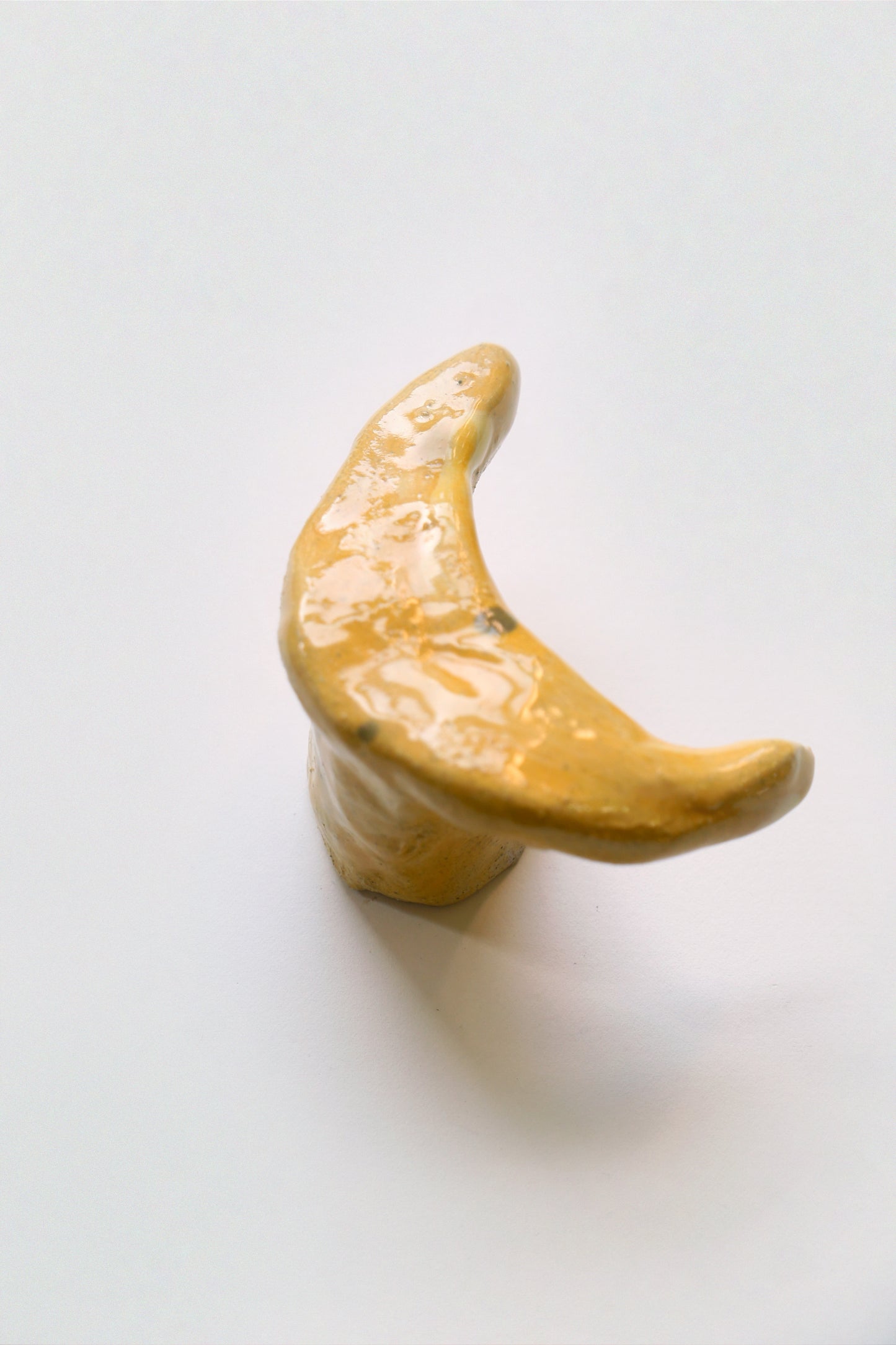 Ceramic knob, yellow moon