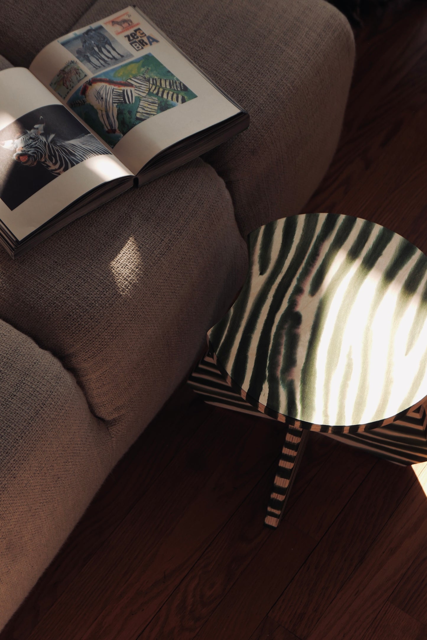 Riva Stool with Zebra Stripes