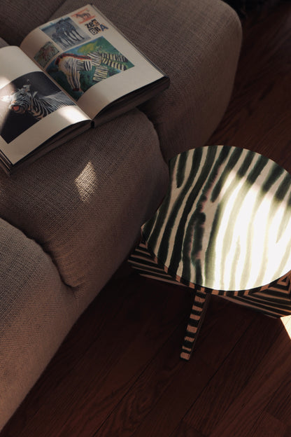 Riva Stool with Zebra Stripes