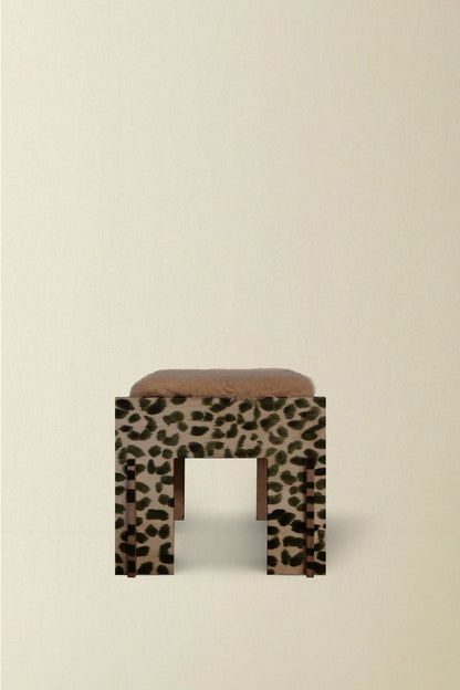 Leopard Desk with Nesting Stool