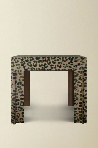 Leopard Desk with Nesting Stool