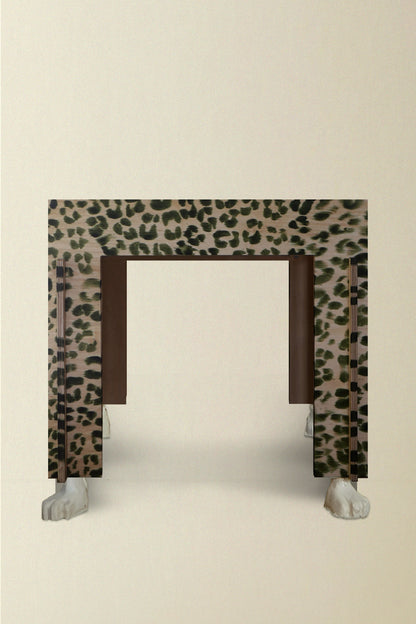 Leopard Desk with Nesting Stool